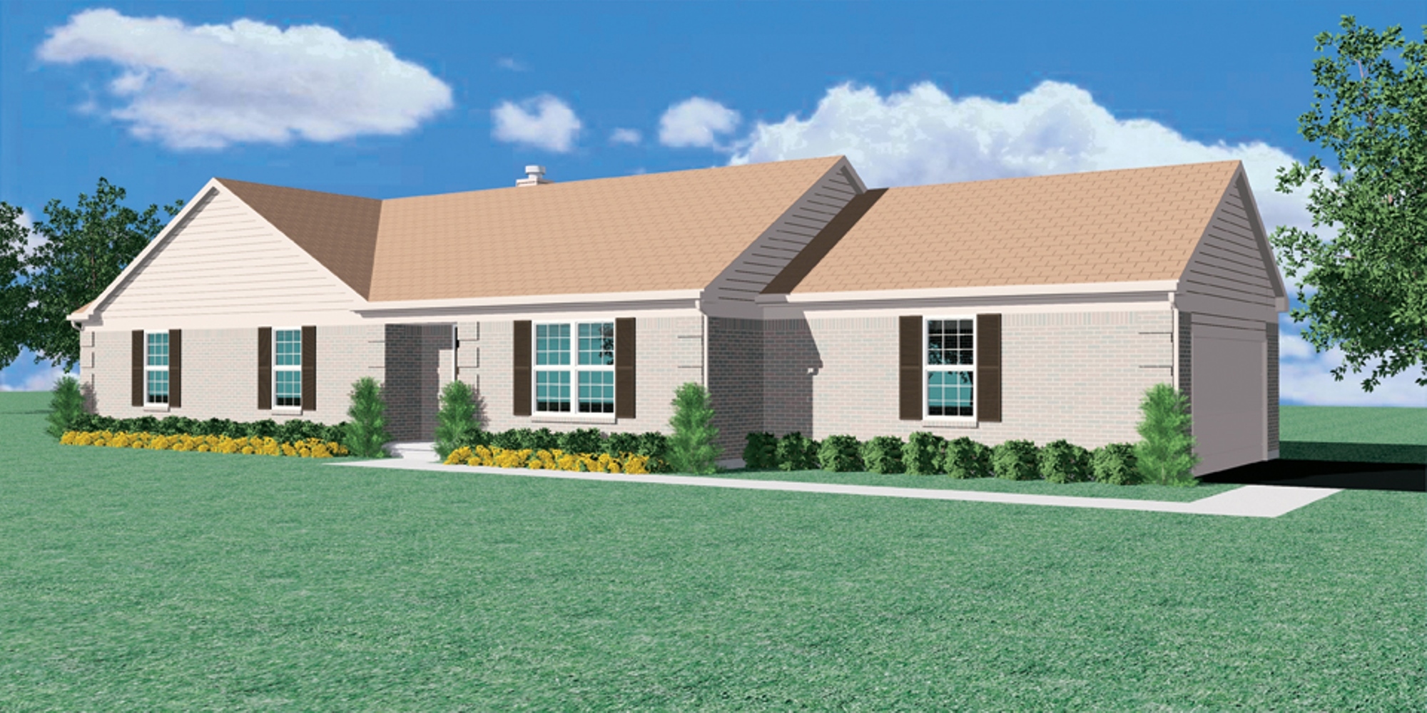 One Story Home Designs Montclair 1