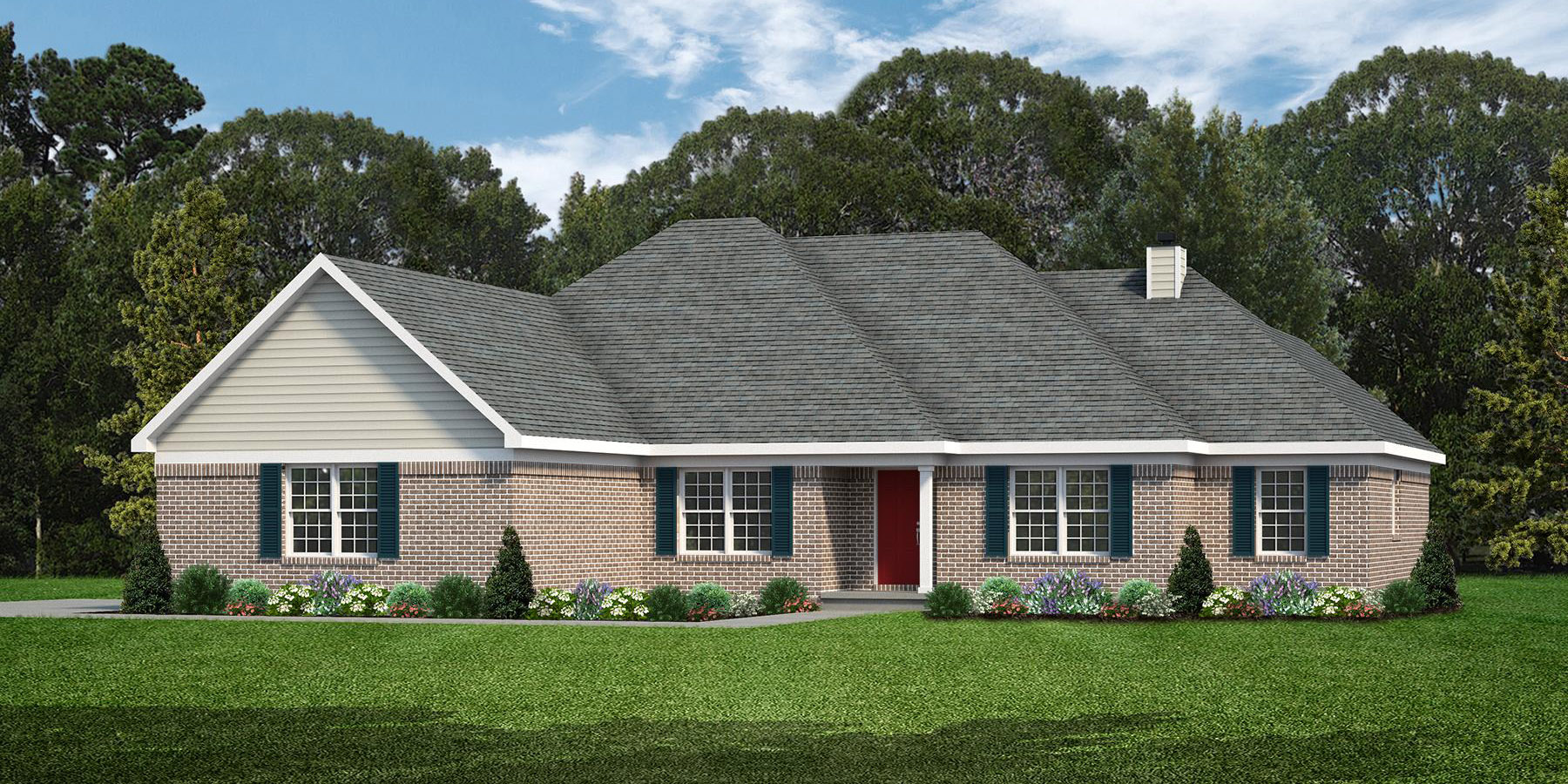 One Story Home Designs Tiffany1 Rendering 1