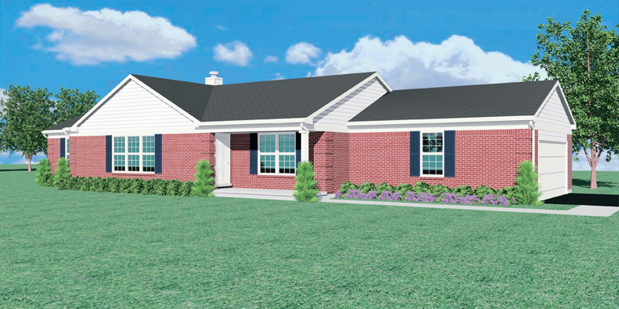 One Story Home Designs Waverly 1