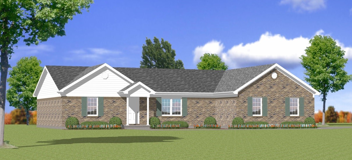 One Story Home Designs Brooke Elevation A